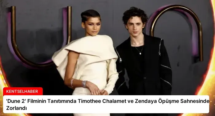 ‘Dune 2’ Filminin Tanıtımında Timothee Chalamet ve Zendaya Öpüşme Sahnesinde Zorlandı