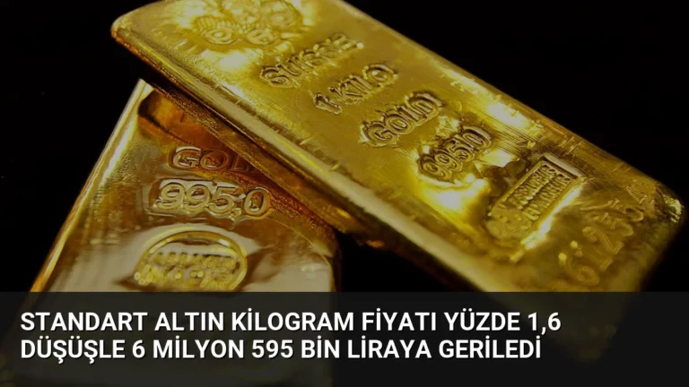 Standart Altın Kilogram Fiyatı Yüzde 1,6 Düşüşle 6 Milyon 595 Bin Liraya Geriledi