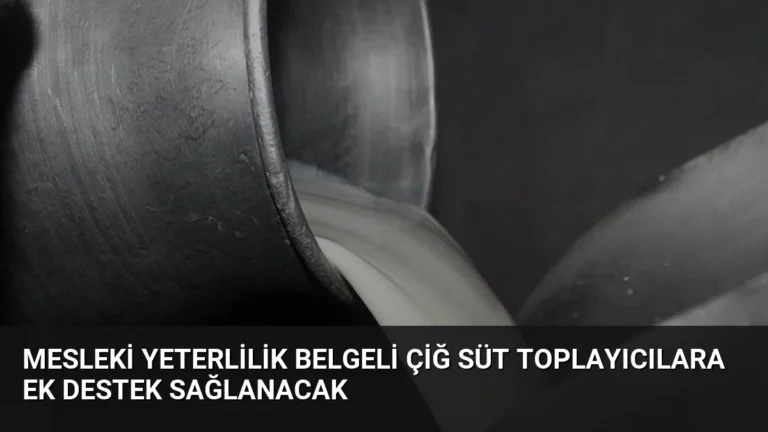 Mesleki Yeterlilik Belgeli Çiğ Süt Toplayıcılara Ek Destek Sağlanacak